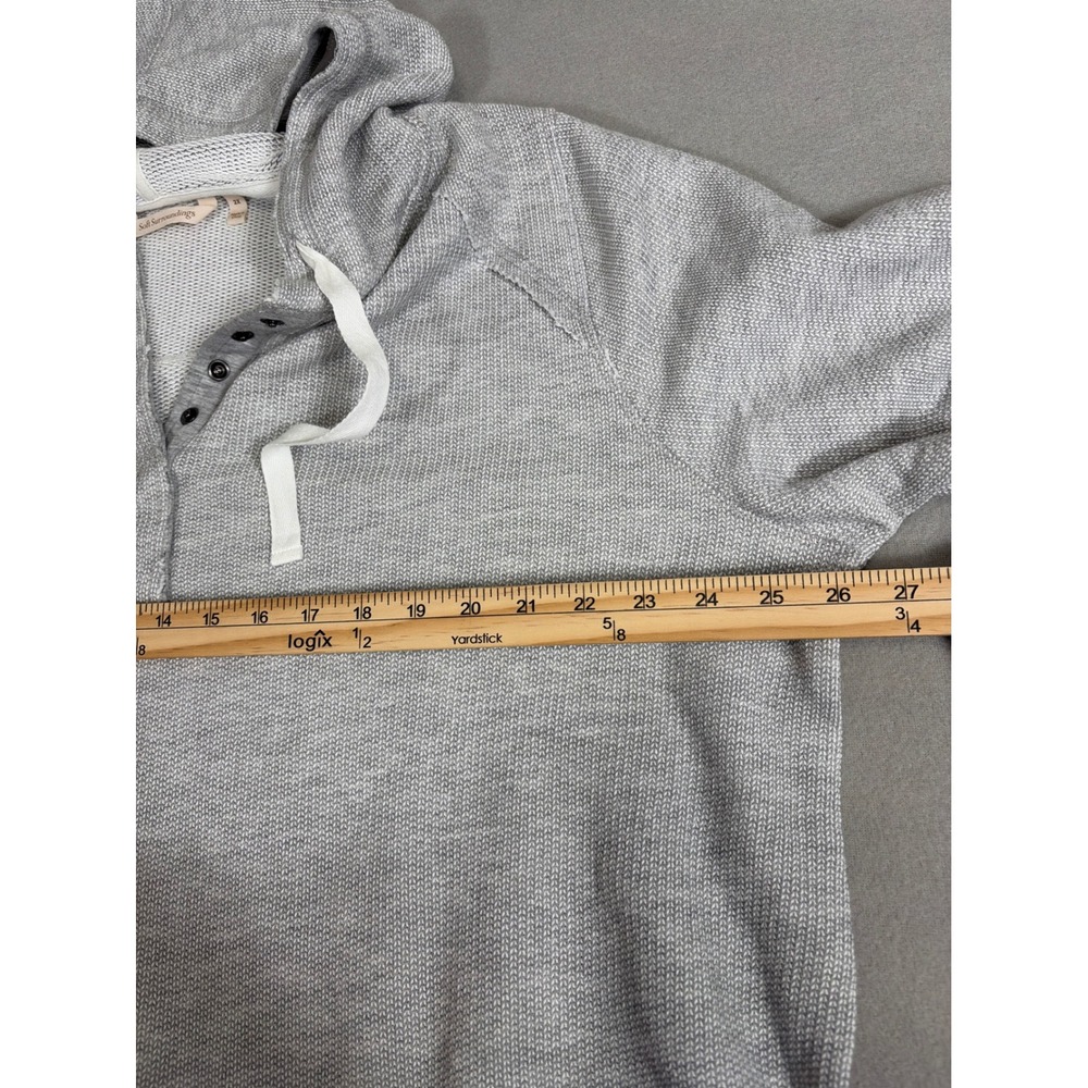 Soft Surroundings Grey Marl Henley Hoodie 3/4 Sleeve Waffle Knit 2X 5AG32 - Picture 5 of 9
